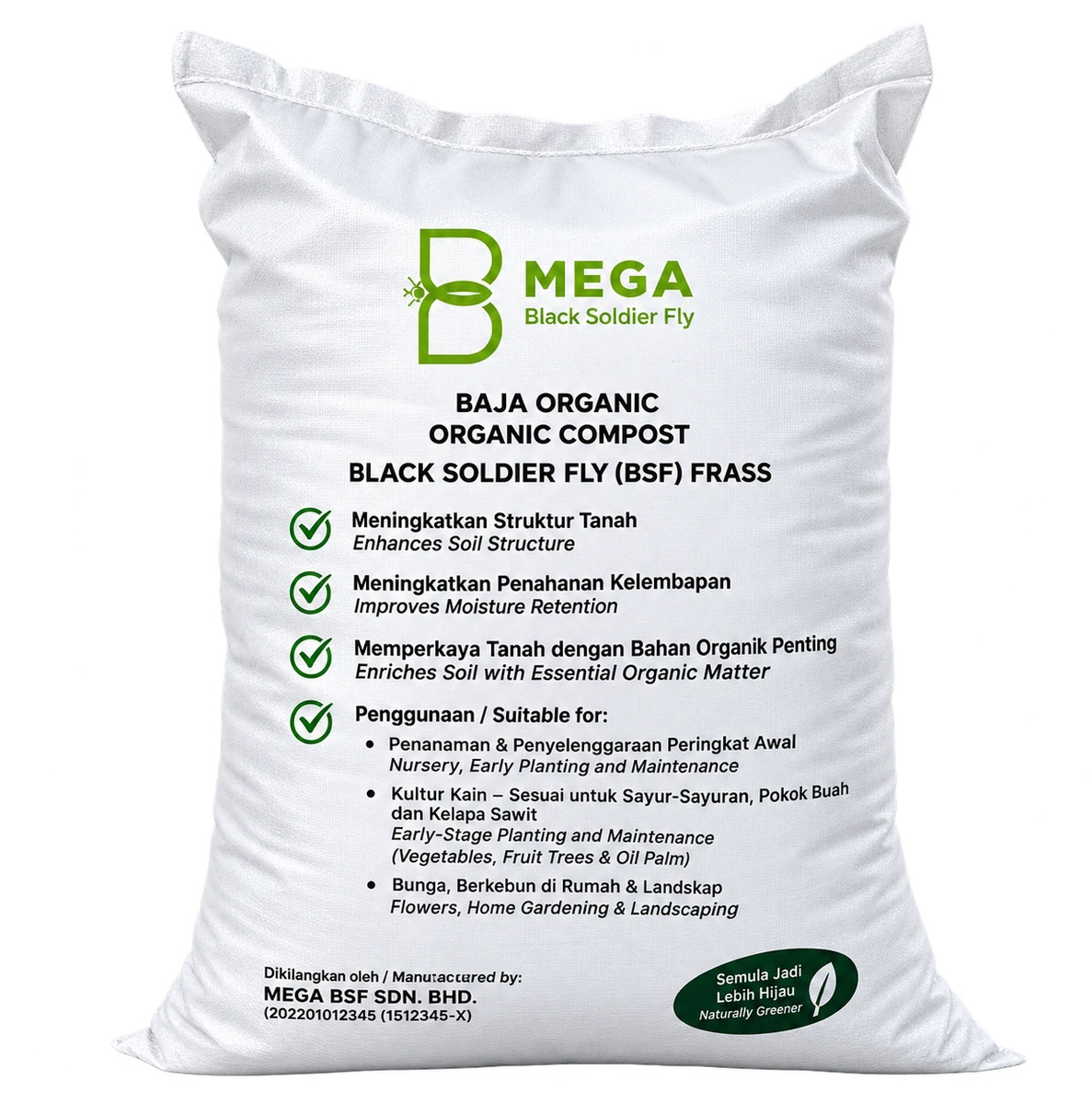 MEGA Black Soldier Fly organic compost commercial pack